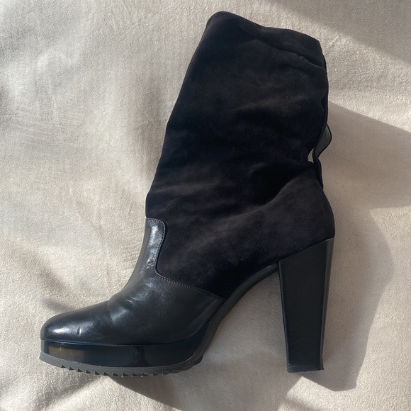 Robert Clergerie Paris platform boots high heel lucite sole black 9.5 - Picture 9 of 14